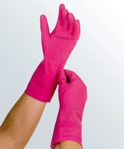 Medi Pink Rubber Gloves - For Compression Hosiery Application