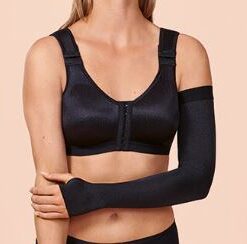 Lymphoedema Relief Combined Arm Sleeve with Hand Piece & Integrated 3D Textured Dots - for Massage Lymphatic Drainage Effect