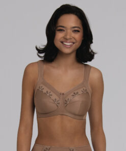 Anita SOPHIA Post-Mastectomy Bra with Floral Embroidery and Wide Padded Straps Firm Support - UK34-50 A-D & UK34-44 E-F in White & Dusty Rose