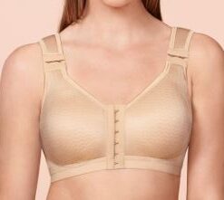 Mild Lymphoedema and Fibrosis Front-Closure Bra with Special Dot Structure to Support Lymph Drainage Firm Support - UK34-50 A-D & UK34-48 E-F in Black, White & Sand