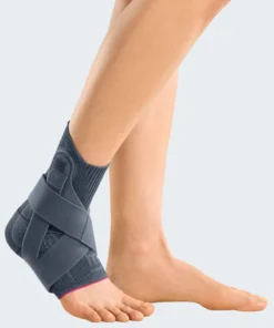 Levamed Active Ankle Support with Integrated 3D Silicone Pads, Stabilisation Strap System & Class 2 Compressive Knitted Fabric to Reduce Swelling