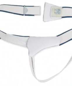 Single INGUINAL Hernia Elastic Band Truss with Flat Pad Covered in Soft Leather - Medical Grade